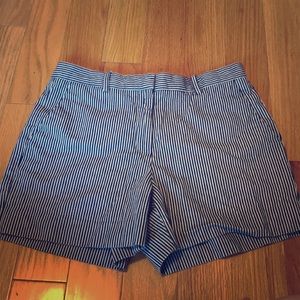 Navy blue & white striped “Tailored Short” by GAP
